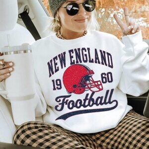 Vintage Style New England Sweatshirt and Hoodie, Retro Football Fan Sweater